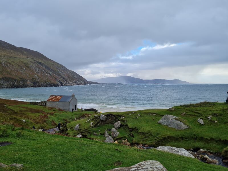 The site of "Colm Doherty's house" on Keem Beach, Achill