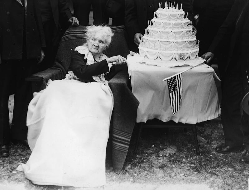 The indestructible Mary Harris Jones celebrating her 100th year on May 1st, 1930. Photograph:  FPG/Getty Images