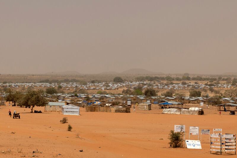 The Aboutengue refugee camp in Chad, an hour’s drive from the border with Sudan. Photograph: Chris Maddaloni