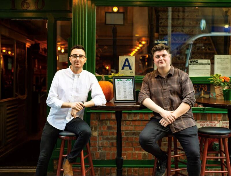 Conor Myers from Dundalk and Archie Dolan from Darndale in Dublin at Copper Johns in New York