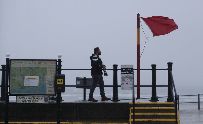 Blustery conditions at Tramore beach, Co Waterford.  Photograph: Niall Carson/PA Wire