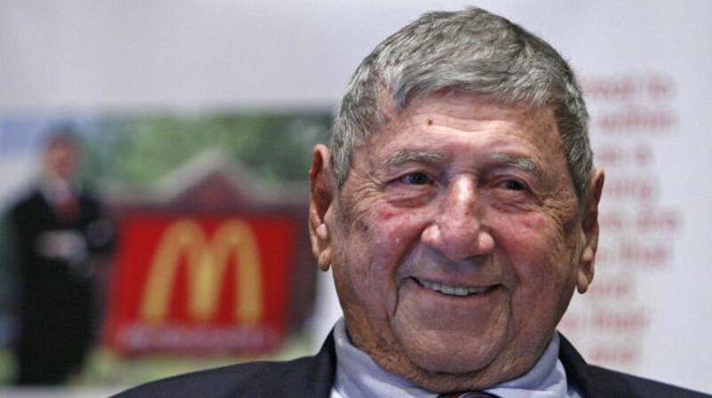 Michael “Jim” Delligatti the Pittsburgh-area McDonald’s franchisee who created the Big Mac in 1967, has died aged 98. Photograph: Gene J. Puskar/AP