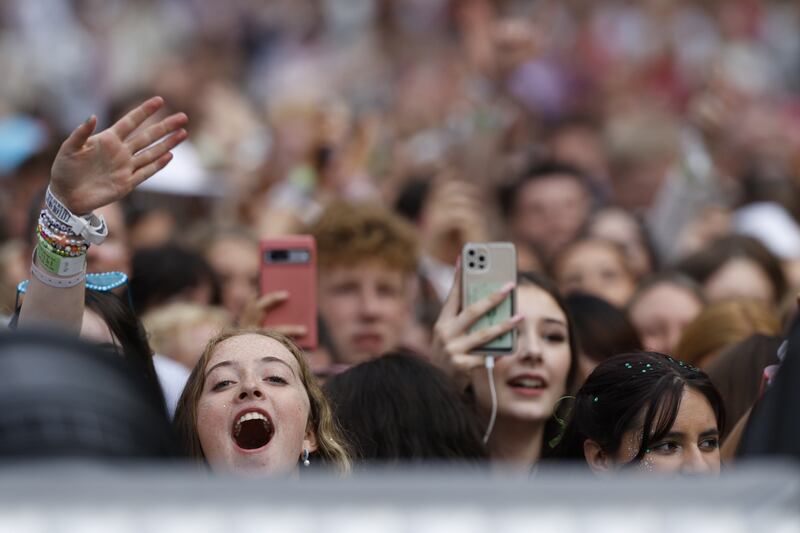 Taylor Swift fans at the Aviva Stadium. Photograph Nick Bradshaw/The Irish Times