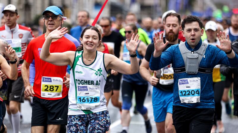 Competitors at the start of the Dublin Marathon. Photograph: Ben Brady/Inpho