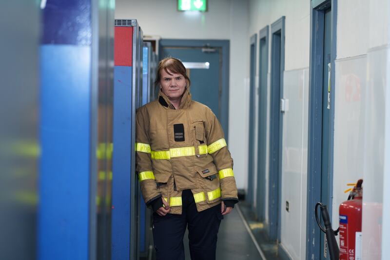 26th July, 2025.On the night shift with Dublin Fire Brigade seen here returning to base in Donnybrook after responding to a fire in Cabinteeley, Dublin.Photo:Barry Cronin for The Irish Times.