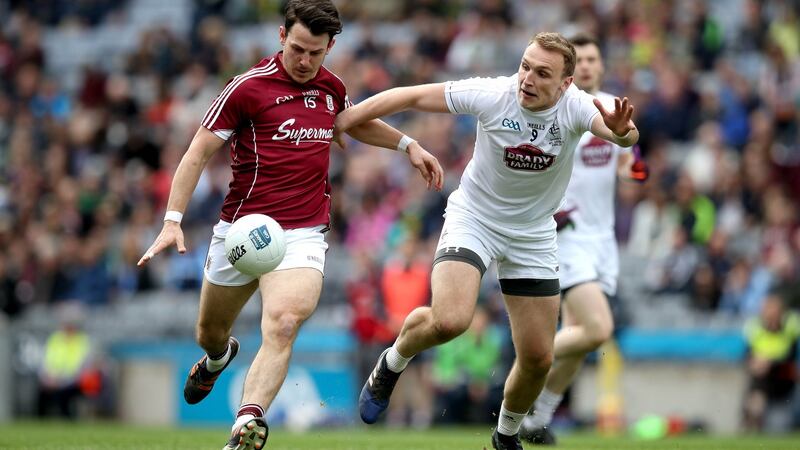 Seán Armstrong in action against Kildare in the Division 2 league  final at Croke Park. The return of the skilful forward has proved a useful addition for manager Kevin Walsh. Photograph: Ryan Byrne/Inpho