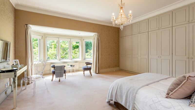 Main bedroom with bay window.