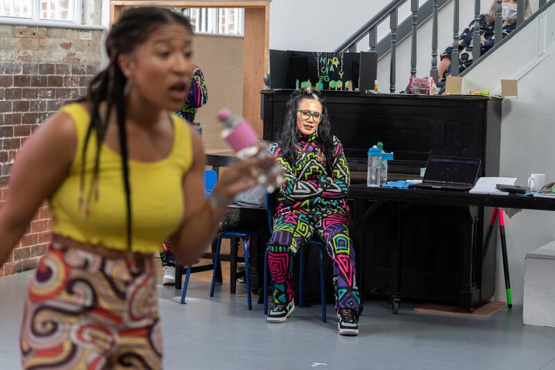 Dancer Shauna Harris is watched by director Lisa Fa'alafi. Photograph: Barry Cronin