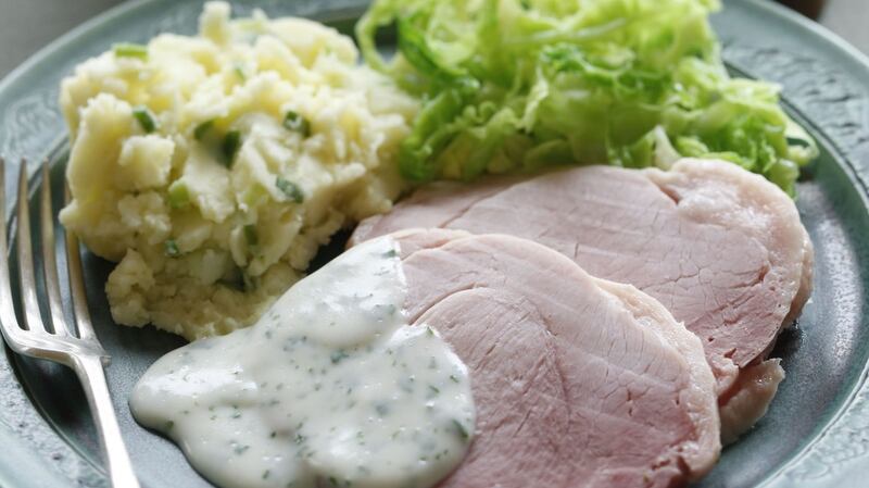 Irish food: Bacon, cabbage and potatoes. Bord Bia publicity shot. Weekend Review March 2014.