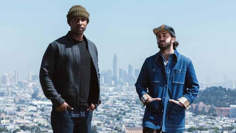 Jimmie Fails, left, the star of the film, The Last Black Man in San Francisco, and the films director, Joe Talbot, in San Francisco, May 29, 2019. Photograph: Peter Prato/The New York Times