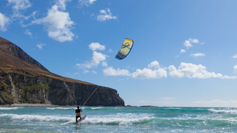 Kite surfer Francois Colussi takes on the Atlantic.