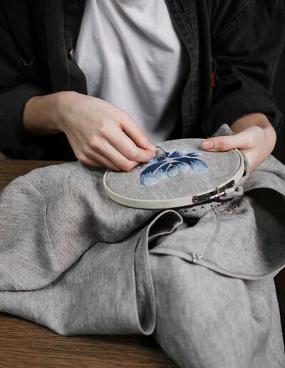 Embroidery is calming and creative. Photograph: Getty Images