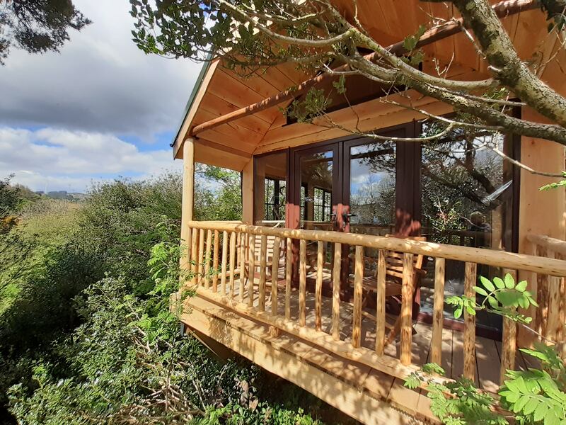 Ark Ranch Treehouse in Macroom, Co Cork, has a hot shower, flushing toilet and wood-burning stove