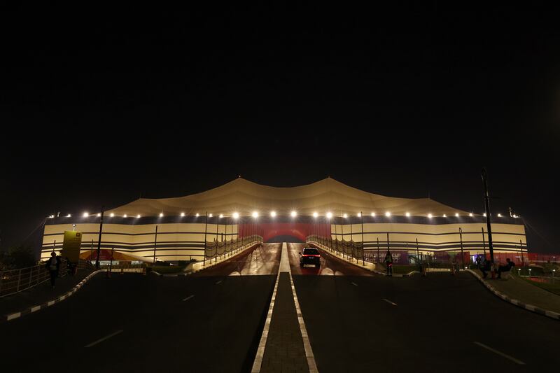 A view of the Al Bayt Stadium in Al Khor before last Wednesday night's World Cup semi-final between France and Morocco. Photograph: Catherine Ivill/Getty Images