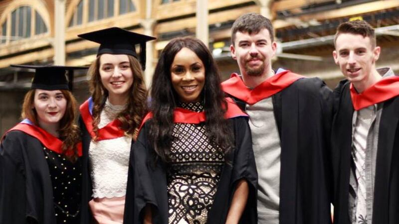 Graduation: Vanessa Manunga with friends from Dublin City University