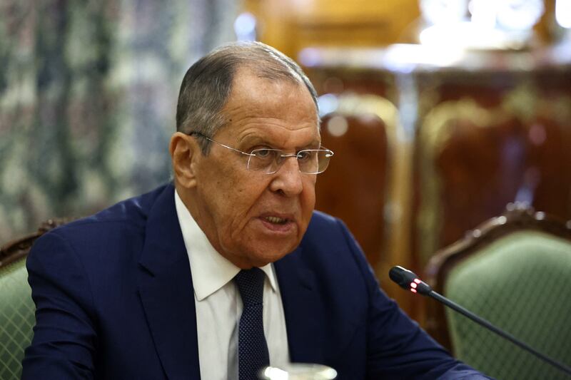 Russian foreign minister Sergei Lavrov meets with his Yemeni counterpart in Moscow on August 27th. Photograph: Evgenia Novozhenina/Pool/AFP via Getty