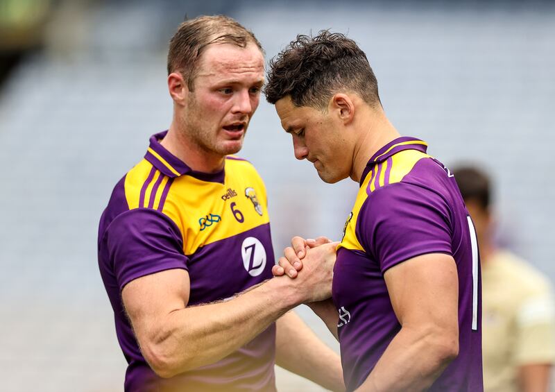 Wexford's Matthew O'Hanlon with Lee Chin, who will line out againt for the county this season. Photograph: Tommy Dickson/Inpho