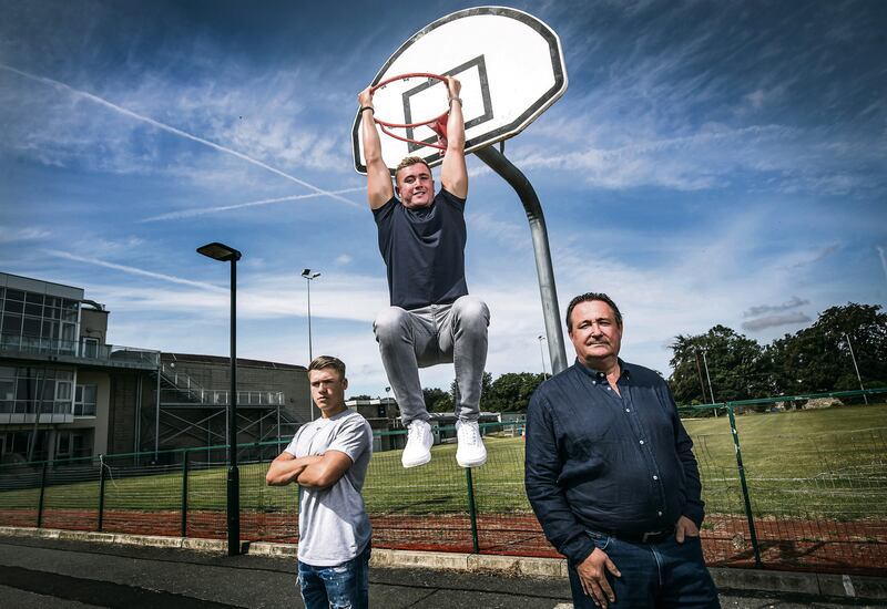Ireland Rugby World Cup Portraits 2019 Jordan Lamour with his dad Ian and brother Adam in St Andrews where ghe went to school Mandatory Credit ©INPHO/Dan Sheridan
