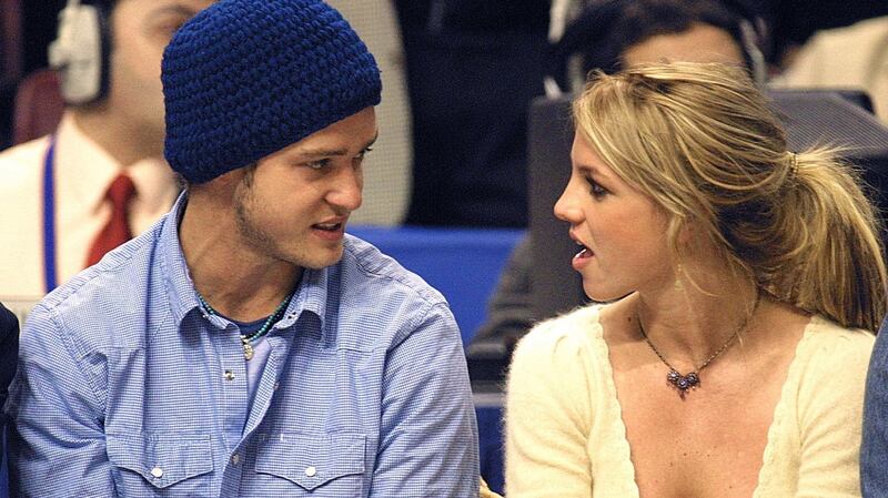 February 2002: Britney Spears and Justin Timberlake at an NBA All-Star Game in Philadelphia. Photograph: Tom Mihalek/AFP/Getty Images