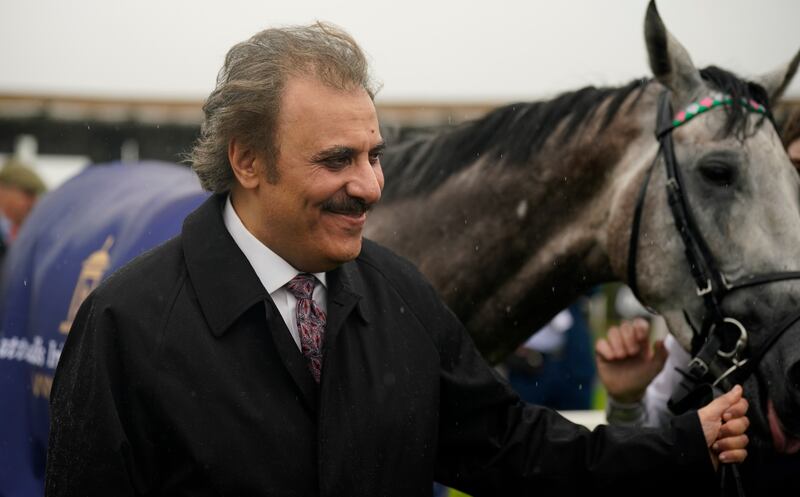 Prince Saud bin Khalid Abdullah, owner of Field of Gold, in the parade ring after winning The Tattersalls Irish 2,000 Guineas. Photograph: Niall Carson/PA