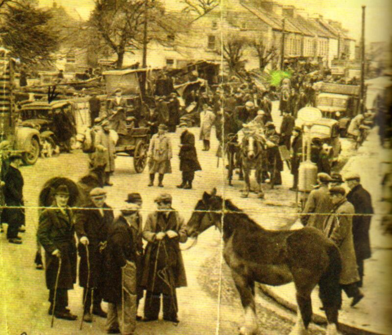 Portumna: a market in the  town in 1947. Photograph from Portumna: A Galway Parish by the Shannon