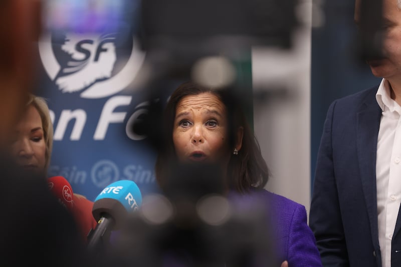  Mary Lou McDonald announces that Sinn Fein will be supporting presidential candidate Catherine Connolly. Photo: Bryan O’Brien 