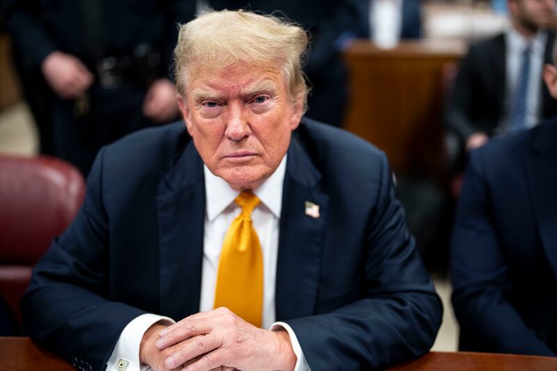 Former US president Donald Trump attends his trial at the New York State Supreme Court in Manhattan in May. Photograph: Doug Mills/New York Times