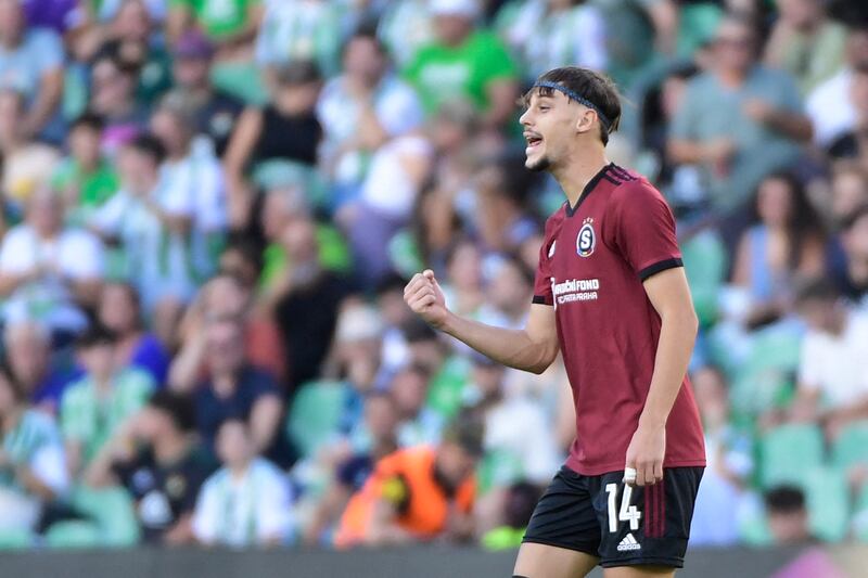 Sparta Prague's Serbian midfielder Veljko Birmancevic. Photograph: Cristina Quicler/AFP via Getty