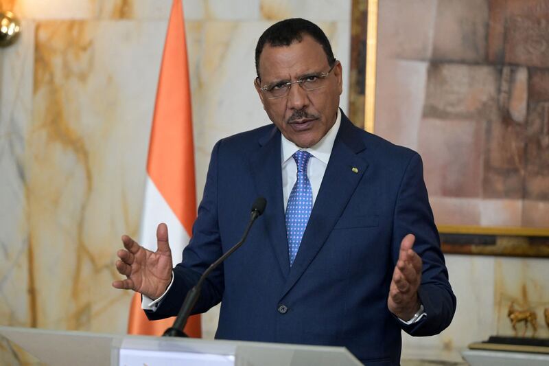 Niger's president Mohamed Bazoum. On Thursday morning, he posted on Twitter saying: “The hard-won achievements will be safeguarded. All Nigeriens who love democracy and freedom will see to it.” Photograph: Sia Kambou / AFP via Getty Images