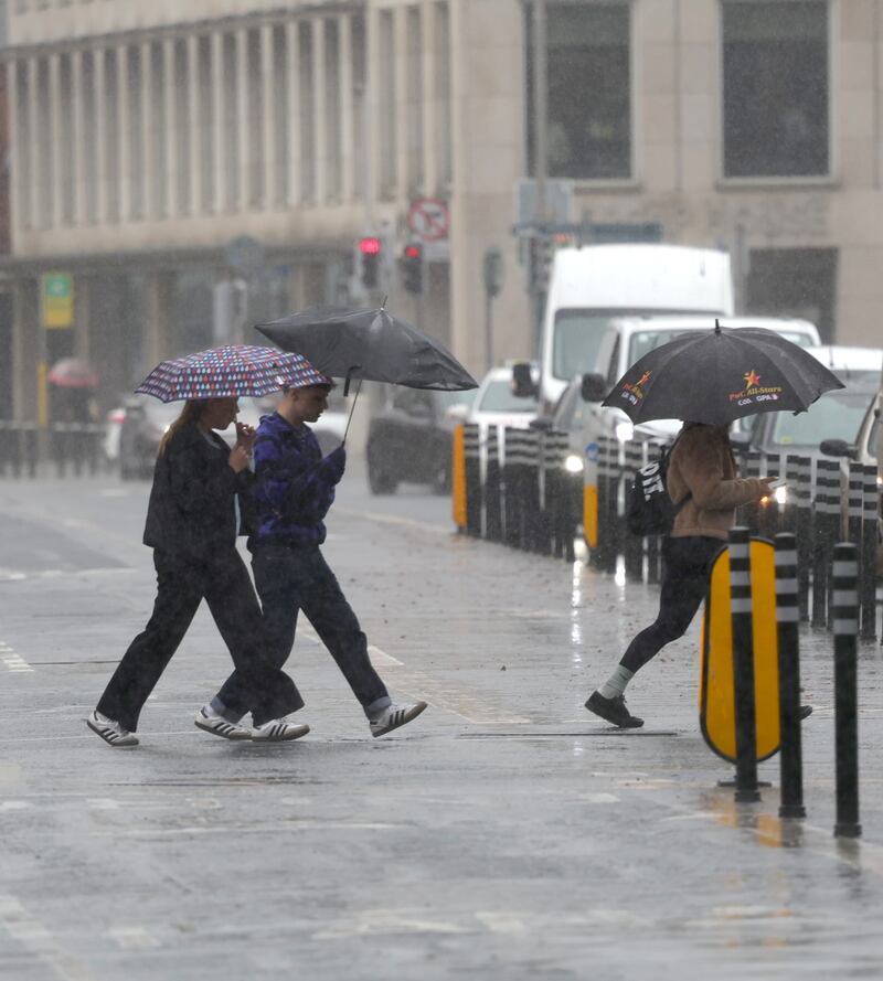 Rainy weather in Dublin city centre.
Photograph: Stephen Collins/Collins Photos