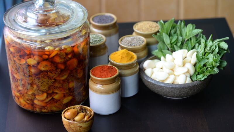 Garlic pickle. Photograph: Alan Betson