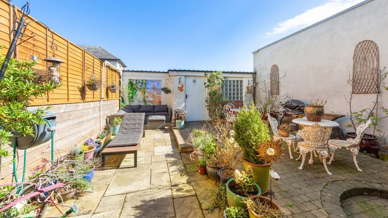 The rear garden space.