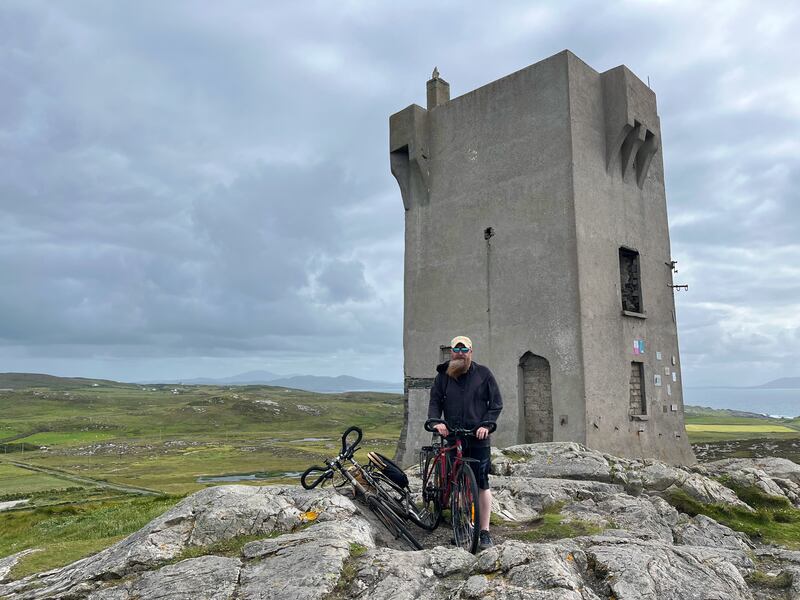 Mark Graham at Lloyd's Tower on Malin Head in June. Photograph: Ellie O'Byrne