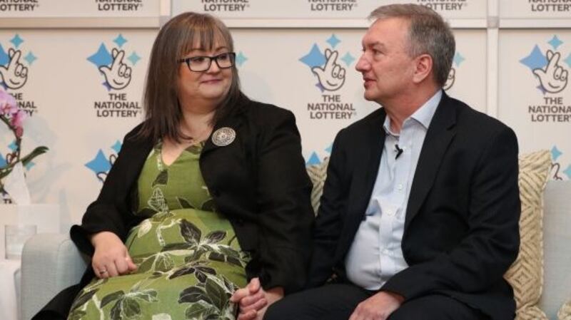 Frances Connolly (52) and Patrick Connolly (54) from Moira, County Armagh. Photograph: Liam McBurney/PA Wire