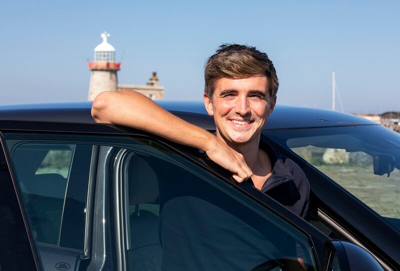 Donal Skehan with his Range Rover Evoque in Howth