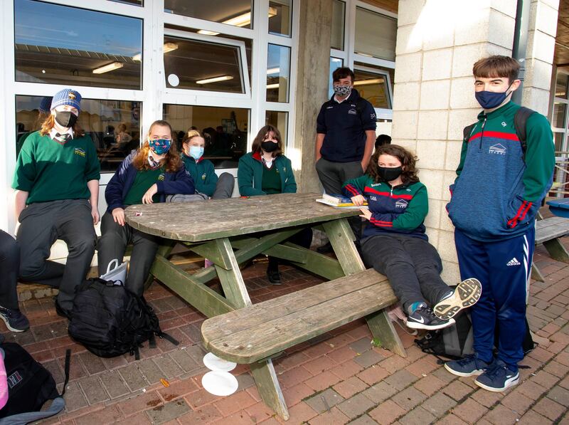 Third-year students Eoin Lait, Jed Grzechowiak, Daniel Hayes, Aoife O’Dowd, Billy Murphy, Kayleigh Redmond Tomkins and Conor Read. Photograph: Mary Browne