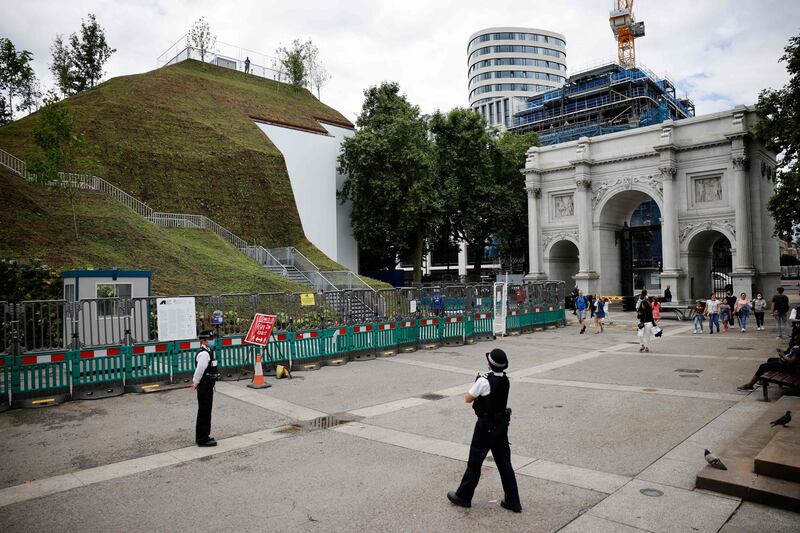 Marble Arch Mound: the hill is meant to be a new visitor attraction. Photograph: Tolga Akmen/AFP via Getty