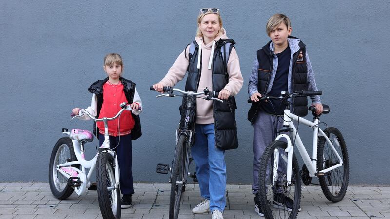 Maria Mezhenska and her family fled Kyiv two days into the war, travelling first to western Ukraine, where her husband remains. Photograph: Dara Mac Donaill