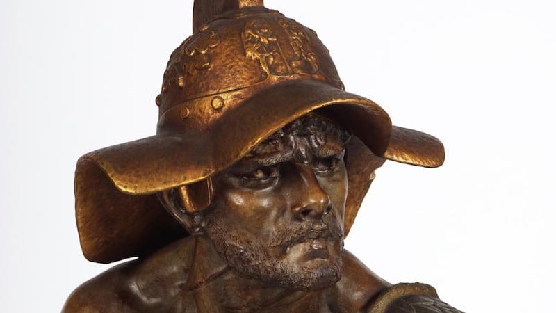 Lot 53, terracotta bust of Roman gladiator