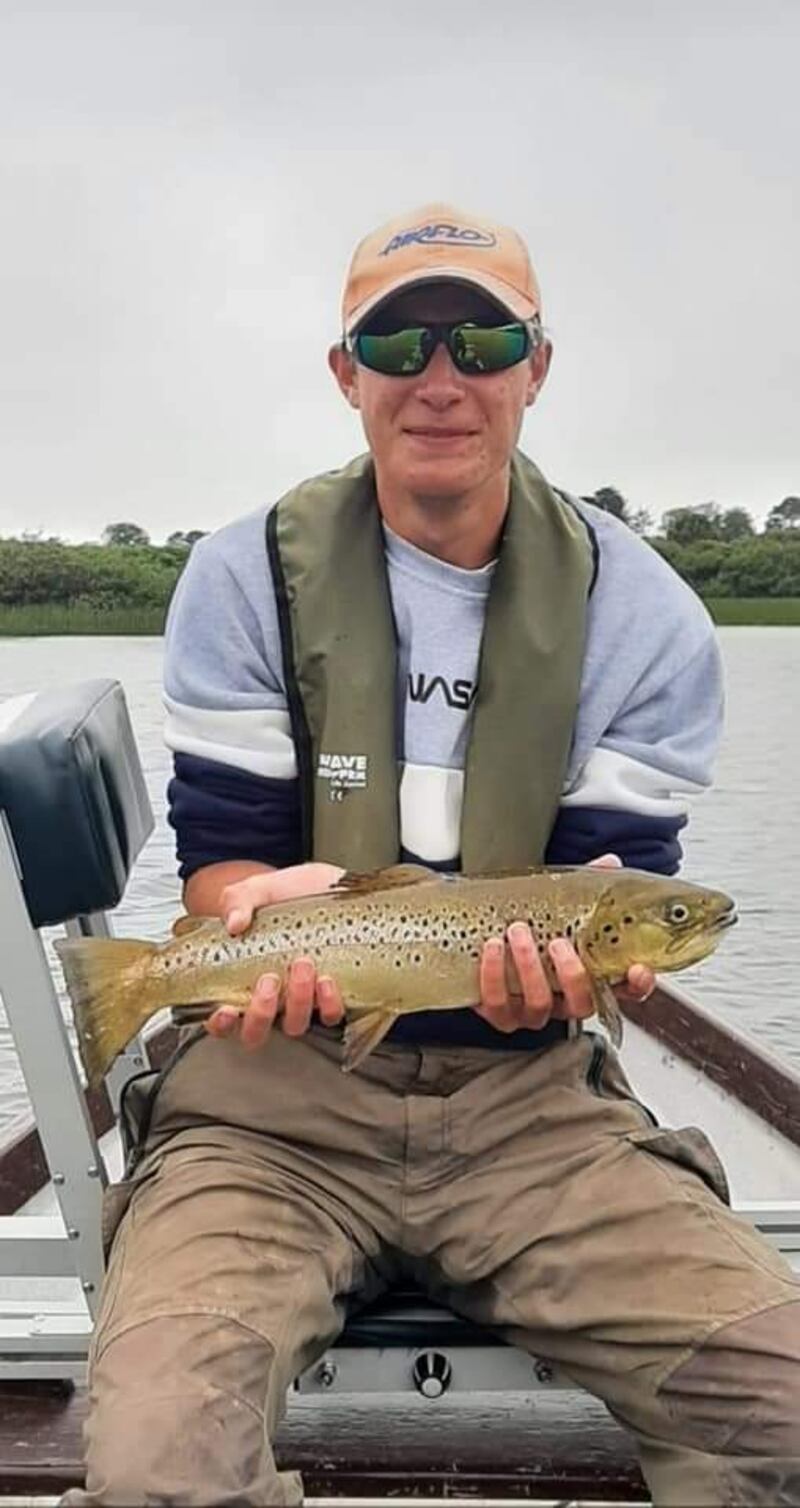 An evening rise brownie on dry-fly for Joey Long, youth club member from Cork, at the Kilmeaden venue.