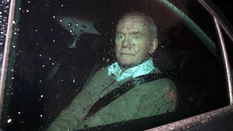 1st News - A tired and extremely gaunt looking Martin McGuinness leaving Stormont after handing in his resignation as deputy First Minister of NI. Photograph: Justin Kernoghan / Photopress Belfast