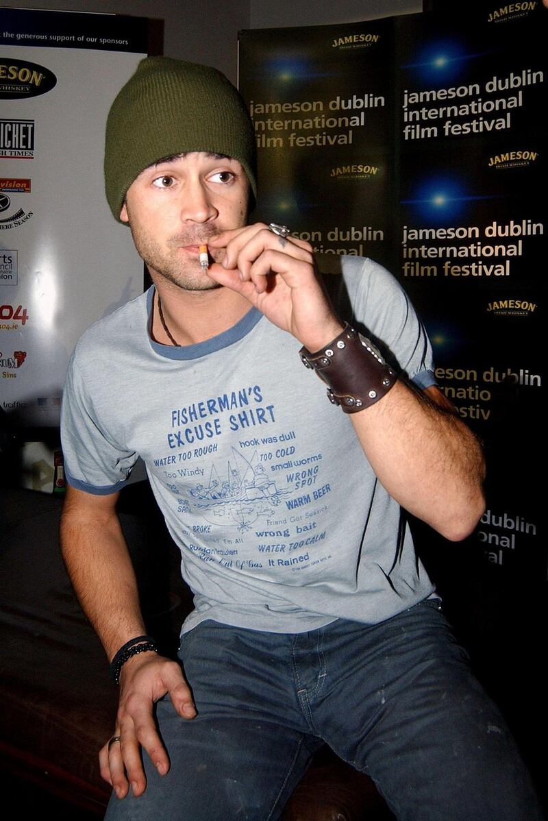 Colin Farrell at the launch of the Jameson Dublin International Film Festival in  February 2003. Photograph: Getty Images