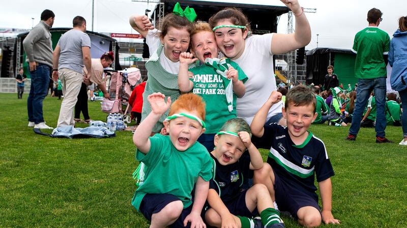 Limerick fans at the Gaelic Grounds ahead of the game. Photograph:  ©INPHO/Laszlo Geczo