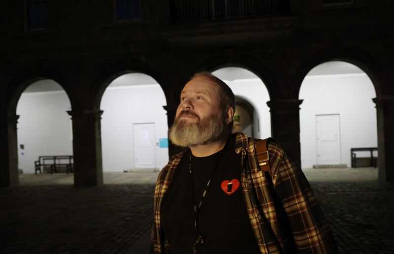 Barry Kehoe in the courtyard at the Irish Museum of Modern Art. Photograph: Bryan O’Brien