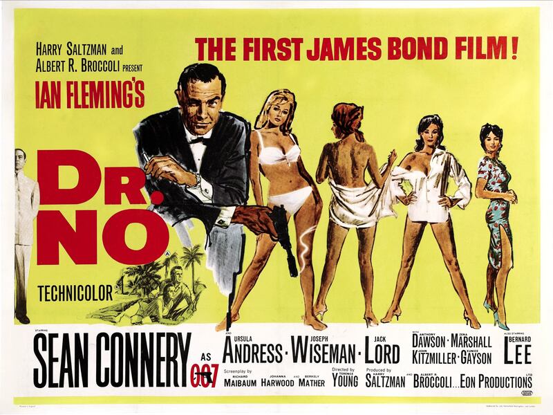A poster for Dr No, starring Sean Connery as James Bond