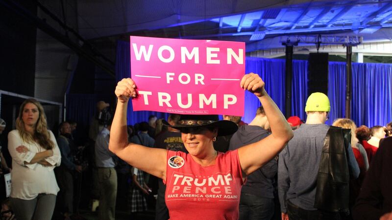 Micki DiBell, of Delaware County, at the speech by Melania Trump. Photograph: Simon Carswell