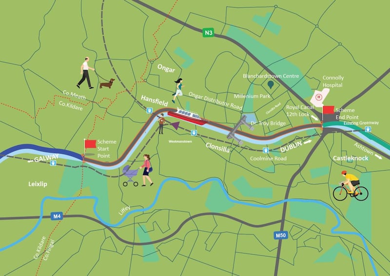 The proposed route of the greenway. Photograph: Fingal County Council