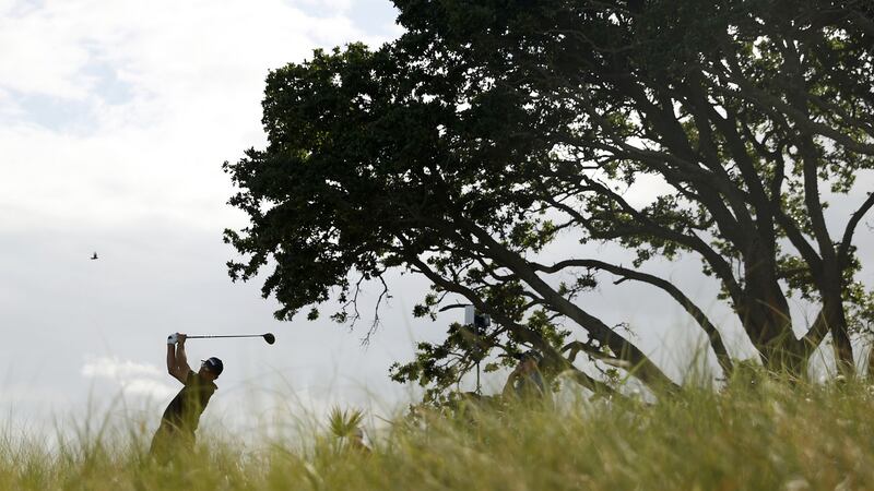 Phil Mickelson plays his shot from the seventh tee. Photo: Maddie Meyer/PGA of America/PGA of America via Getty Images