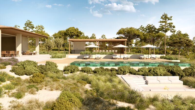 CGI of pool and outdoor terraces