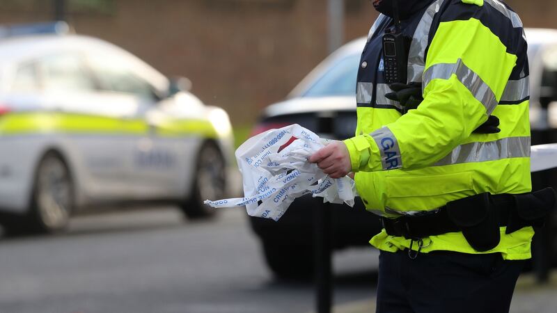 A garda at the scene on Saturday. Photograph: Nick Bradshaw